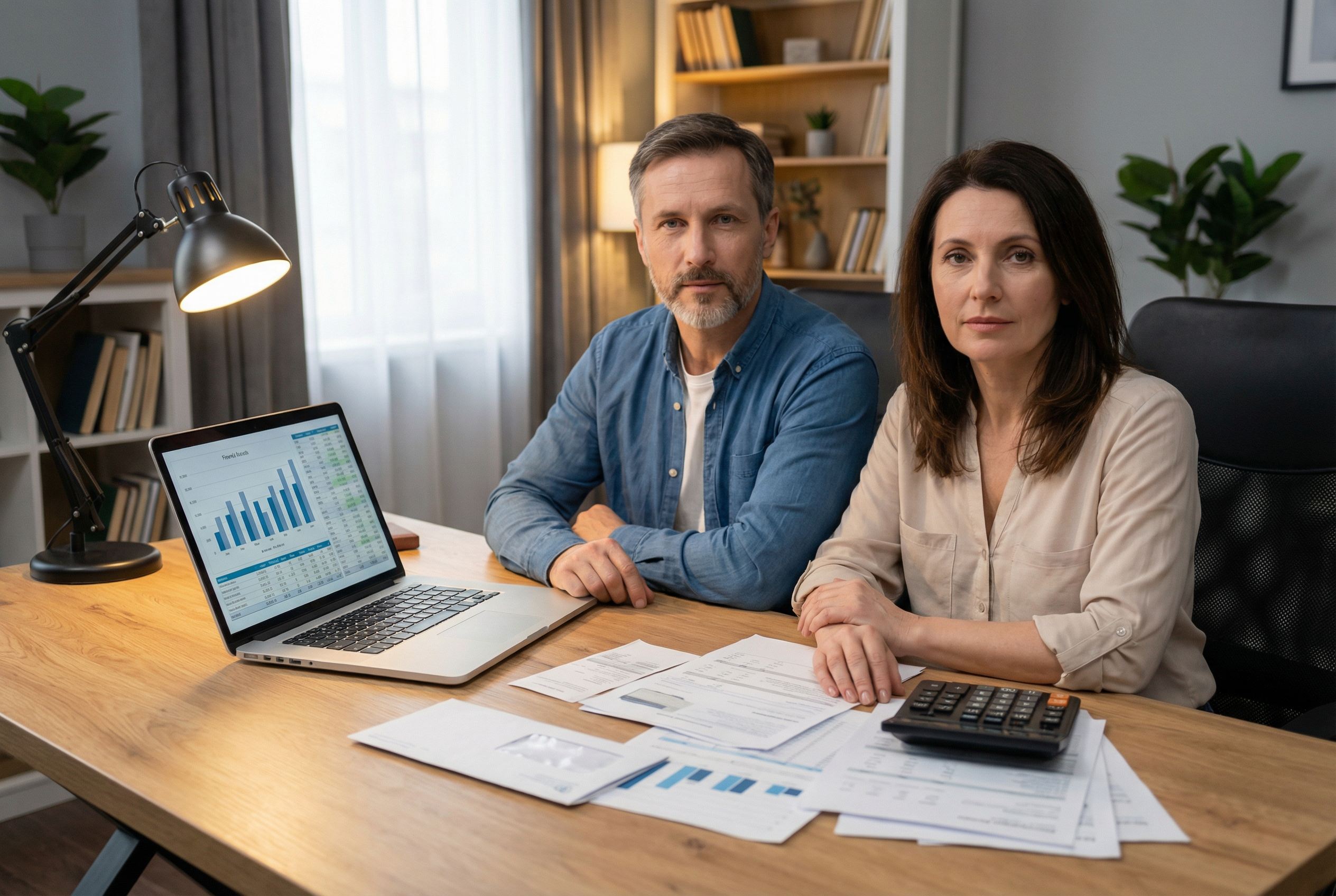 Casal conversando sobre finanças